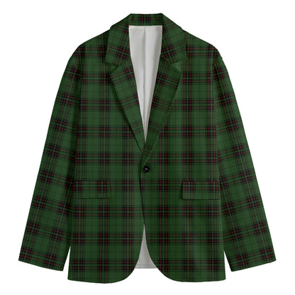 Green Black And Red Tartan Pattern Print Men's Blazer