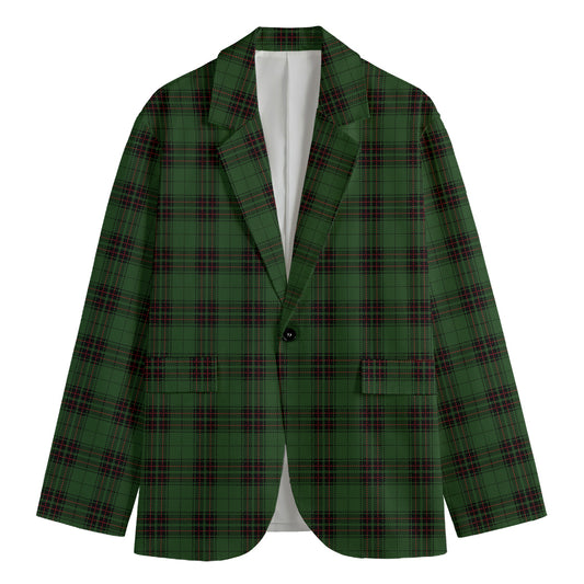 Green Black And Red Tartan Pattern Print Men's Blazer