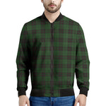 Green Black And Red Tartan Pattern Print Men's Bomber Jacket