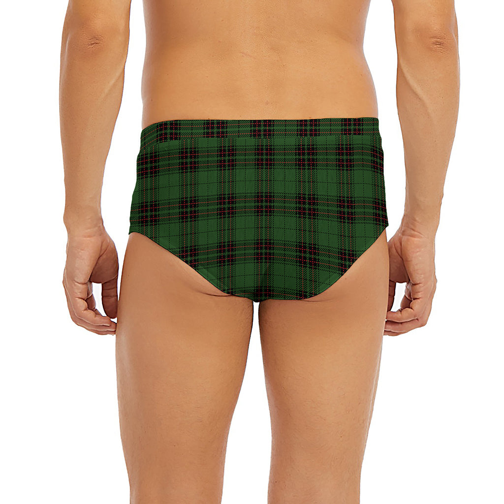 Green Black And Red Tartan Pattern Print Men's Briefs