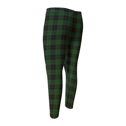 Green Black And Red Tartan Pattern Print Men's Compression Pants