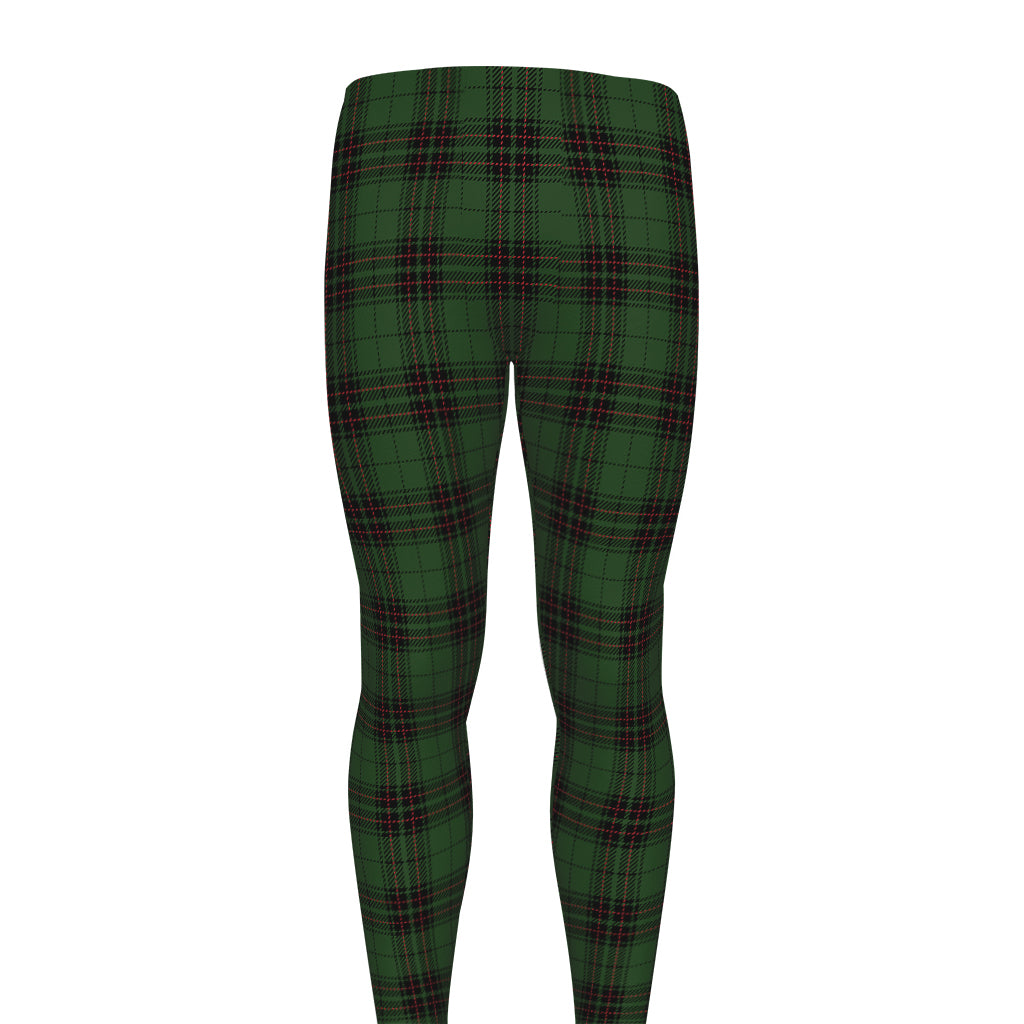 Green Black And Red Tartan Pattern Print Men's leggings