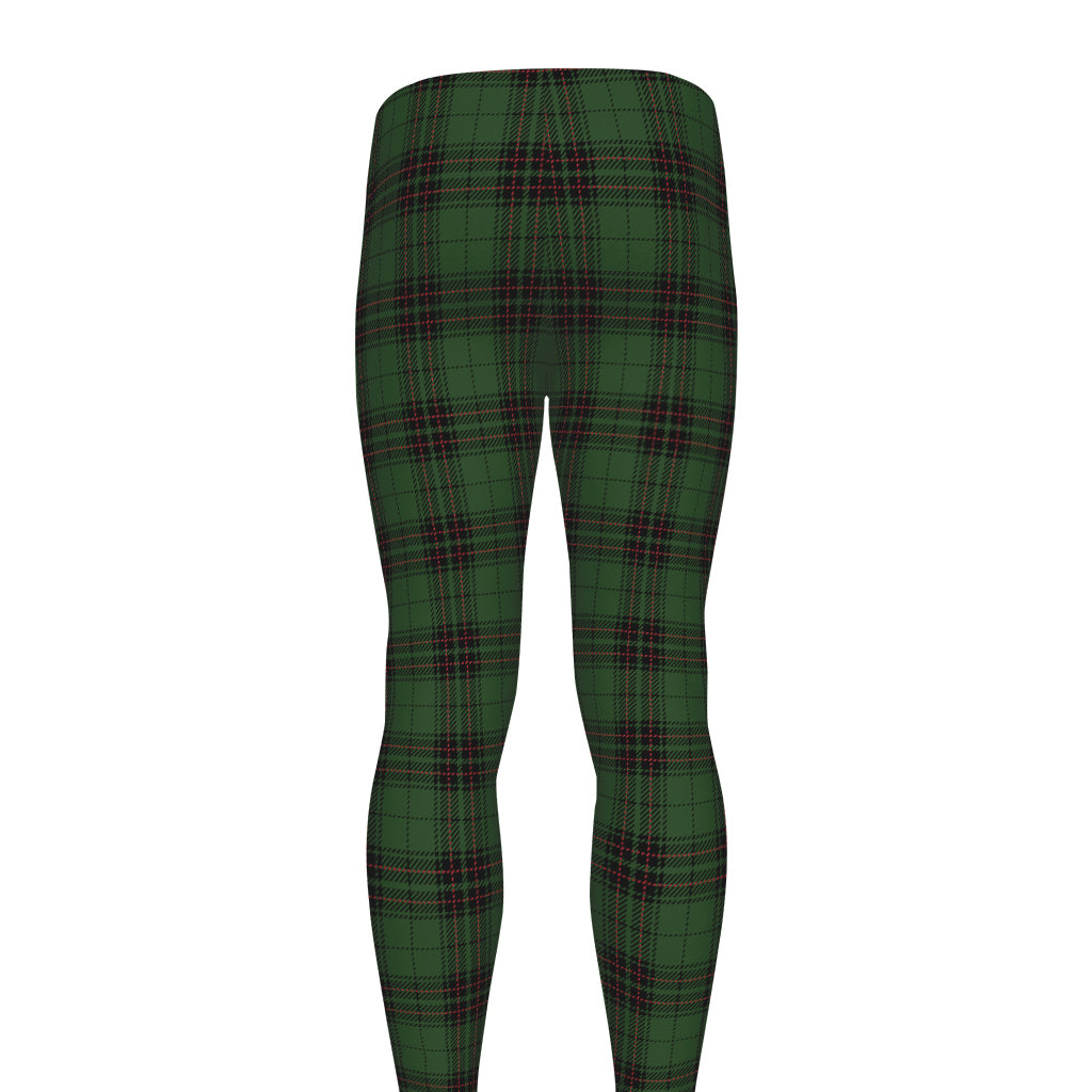 Green Black And Red Tartan Pattern Print Men's leggings