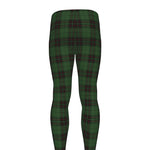 Green Black And Red Tartan Pattern Print Men's leggings