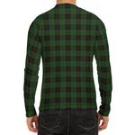 Green Black And Red Tartan Pattern Print Men's Long Sleeve Rash Guard