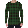 Green Black And Red Tartan Pattern Print Men's Long Sleeve T-Shirt