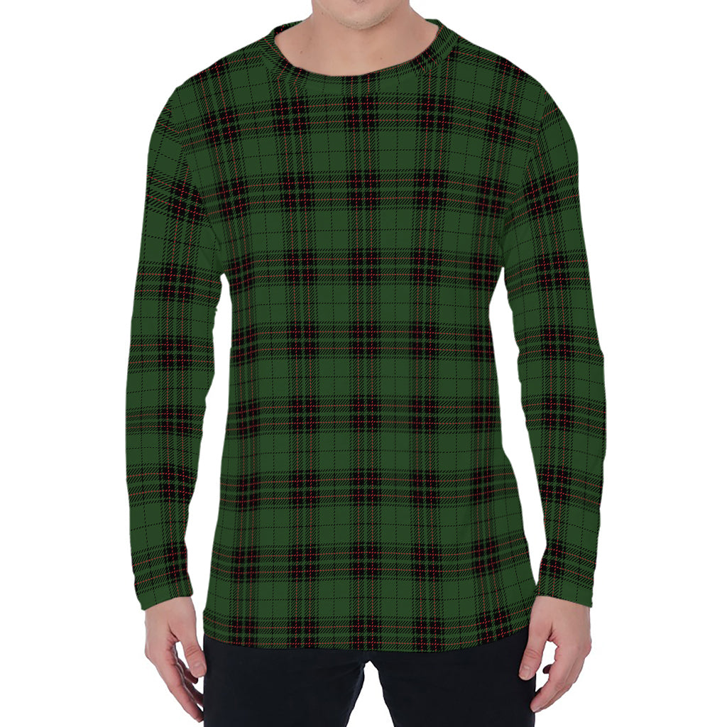 Green Black And Red Tartan Pattern Print Men's Long Sleeve T-Shirt