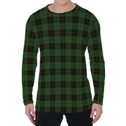 Green Black And Red Tartan Pattern Print Men's Long Sleeve T-Shirt
