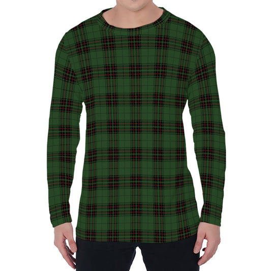 Green Black And Red Tartan Pattern Print Men's Long Sleeve T-Shirt