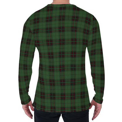 Green Black And Red Tartan Pattern Print Men's Long Sleeve T-Shirt