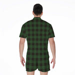Green Black And Red Tartan Pattern Print Men's Rompers