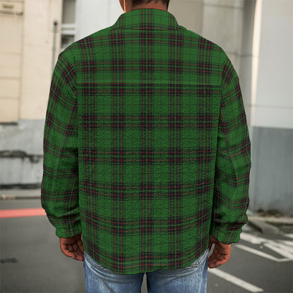Green Black And Red Tartan Pattern Print Men's Shirt Jacket