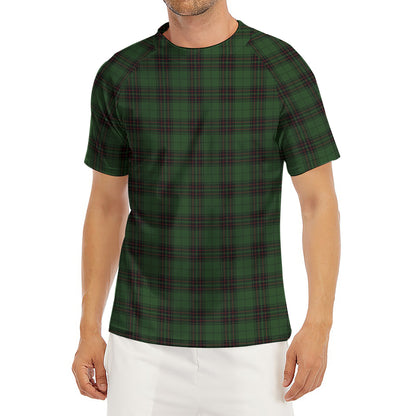 Green Black And Red Tartan Pattern Print Men's Short Sleeve Rash Guard