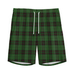 Green Black And Red Tartan Pattern Print Men's Sports Shorts