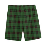 Green Black And Red Tartan Pattern Print Men's Sports Shorts