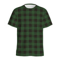 Green Black And Red Tartan Pattern Print Men's Athletic T-Shirt