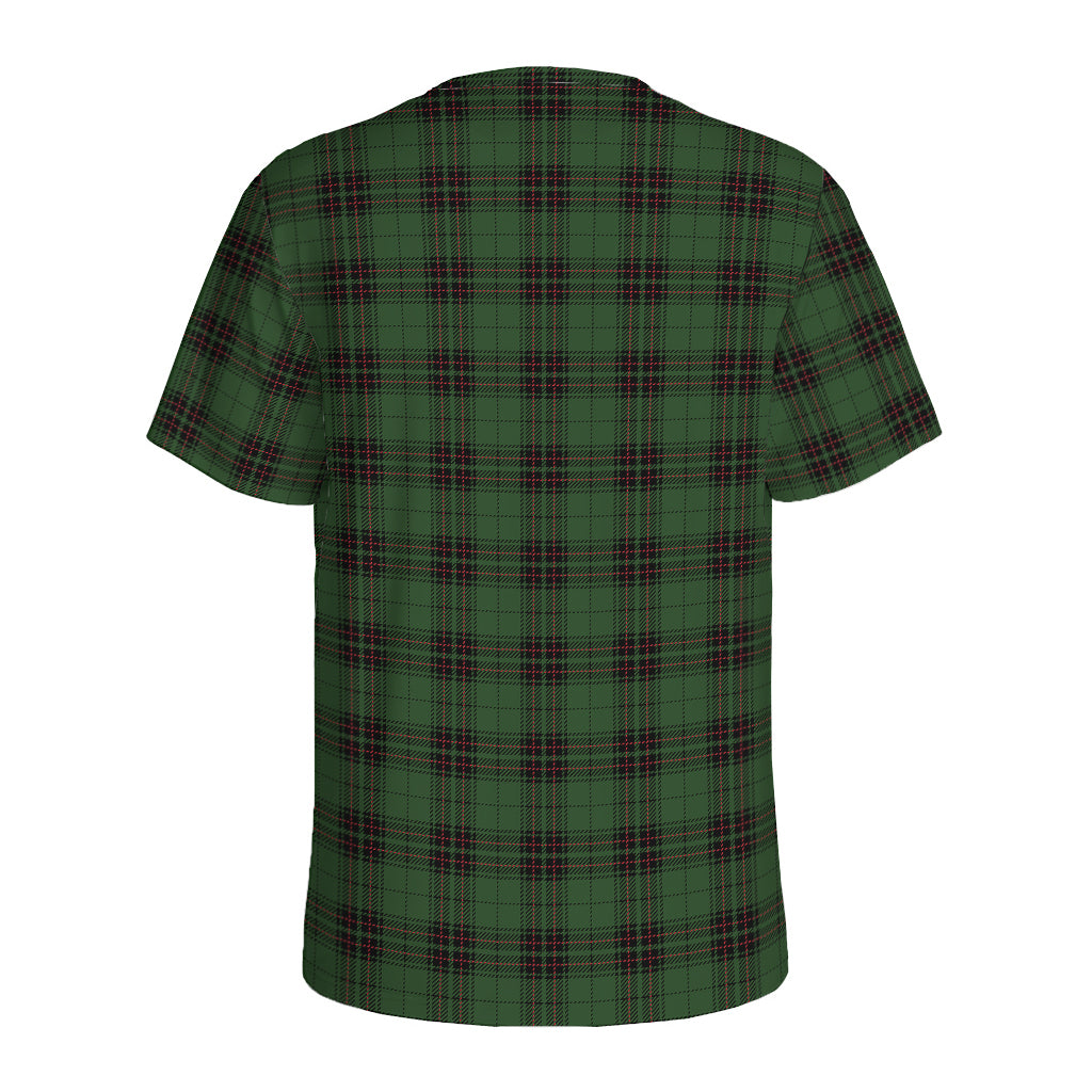 Green Black And Red Tartan Pattern Print Men's Sports T-Shirt