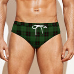 Green Black And Red Tartan Pattern Print Men's Swim Briefs
