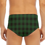 Green Black And Red Tartan Pattern Print Men's Triangle Swim Briefs