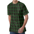 Green Black And Red Tartan Pattern Print Men's Velvet T-Shirt