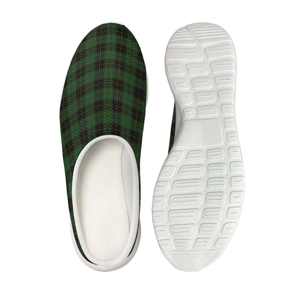 Green Black And Red Tartan Pattern Print Mesh Casual Shoes