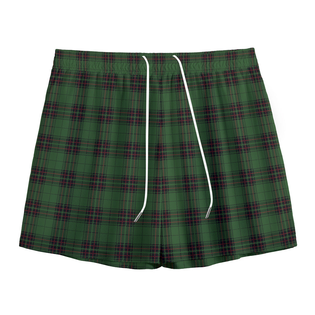 Green Black And Red Tartan Pattern Print Mesh Shorts