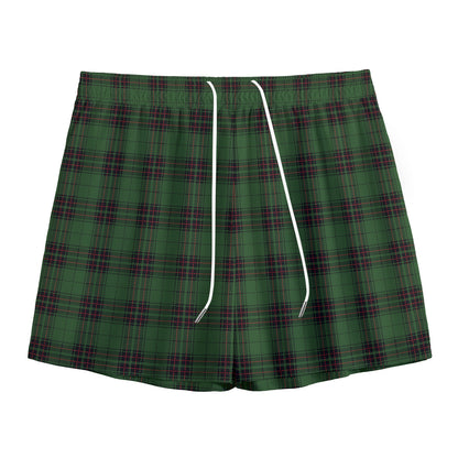 Green Black And Red Tartan Pattern Print Mesh Shorts