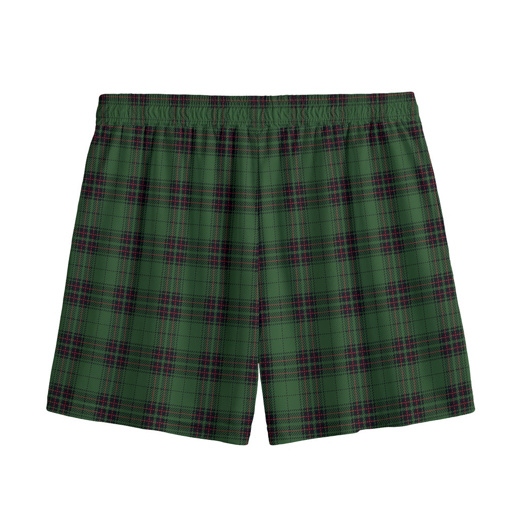 Green Black And Red Tartan Pattern Print Mesh Shorts