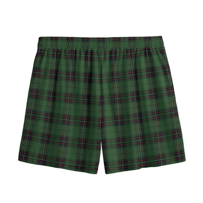 Green Black And Red Tartan Pattern Print Mesh Shorts