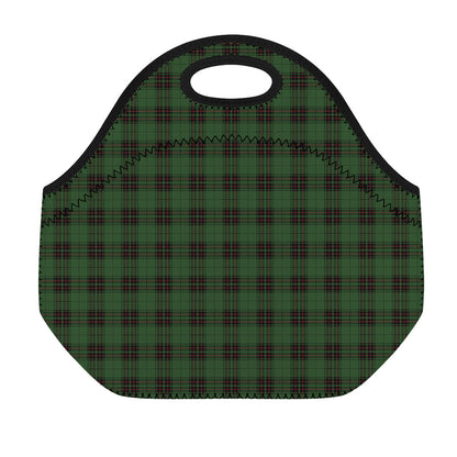 Green Black And Red Tartan Pattern Print Neoprene Lunch Bag