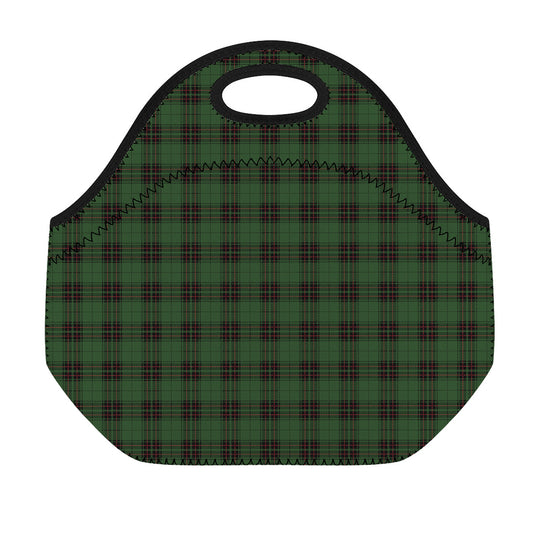 Green Black And Red Tartan Pattern Print Neoprene Lunch Bag