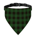 Green Black And Red Tartan Pattern Print Over The Collar Dog Bandana