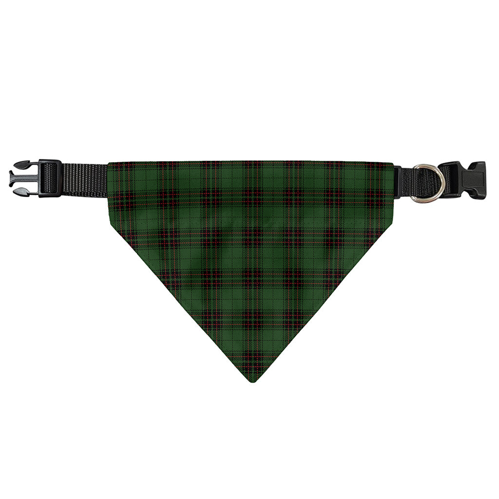 Green Black And Red Tartan Pattern Print Over The Collar Dog Bandana
