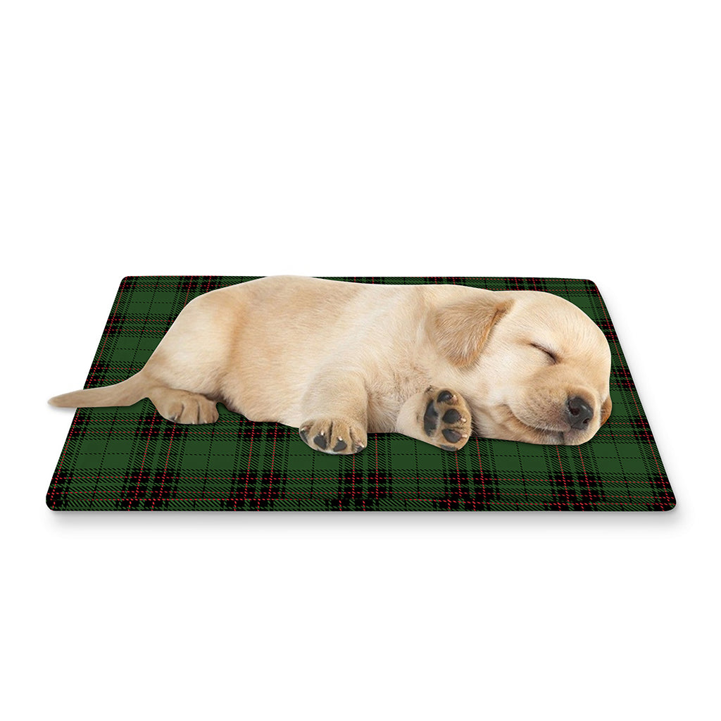 Green Black And Red Tartan Pattern Print Pet Cooling Mat Cover