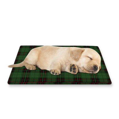 Green Black And Red Tartan Pattern Print Pet Cooling Mat Cover