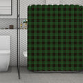 Green Black And Red Tartan Pattern Print Polyester Shower Curtain