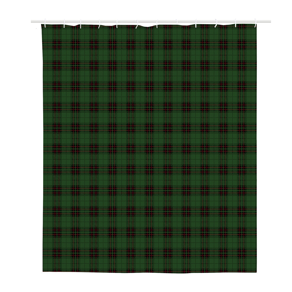 Green Black And Red Tartan Pattern Print Polyester Shower Curtain