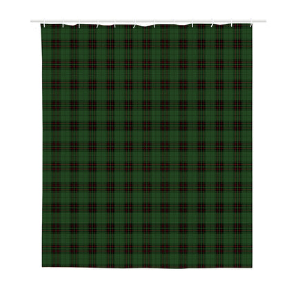 Green Black And Red Tartan Pattern Print Polyester Shower Curtain
