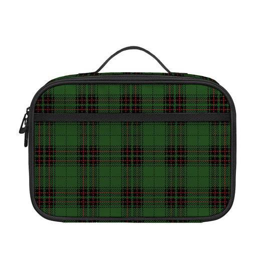 Green Black And Red Tartan Pattern Print Portable Lunch Bag