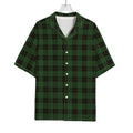 Green Black And Red Tartan Pattern Print Rayon Hawaiian Shirt