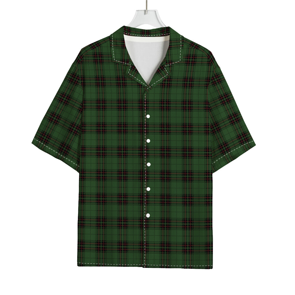 Green Black And Red Tartan Pattern Print Rayon Hawaiian Shirt