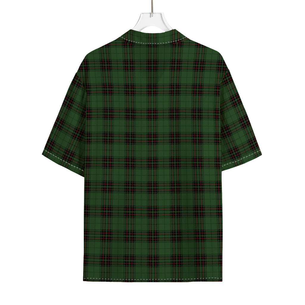 Green Black And Red Tartan Pattern Print Rayon Hawaiian Shirt
