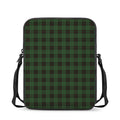 Green Black And Red Tartan Pattern Print Rectangular Crossbody Bag