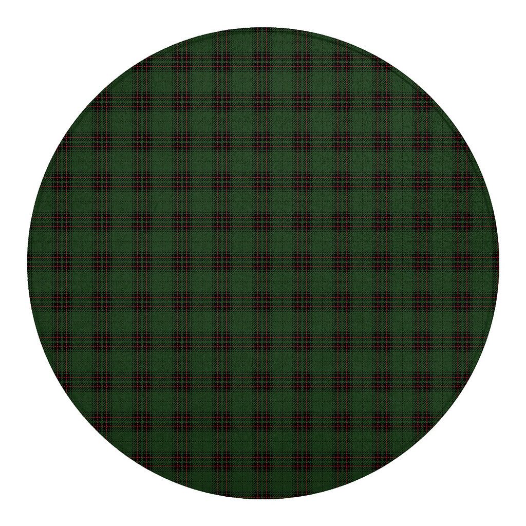 Green Black And Red Tartan Pattern Print Round Blanket