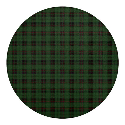 Green Black And Red Tartan Pattern Print Round Blanket