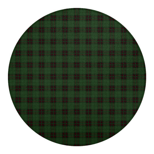 Green Black And Red Tartan Pattern Print Round Blanket