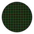 Green Black And Red Tartan Pattern Print Round Floor Mat