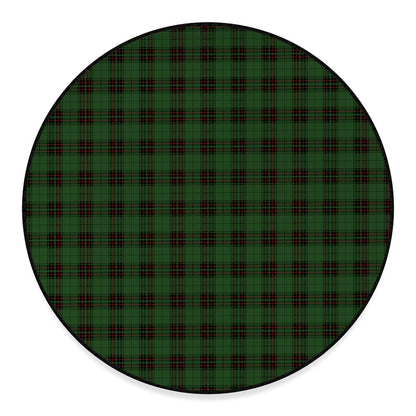 Green Black And Red Tartan Pattern Print Round Floor Mat