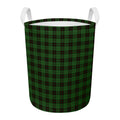Green Black And Red Tartan Pattern Print Round Laundry Basket