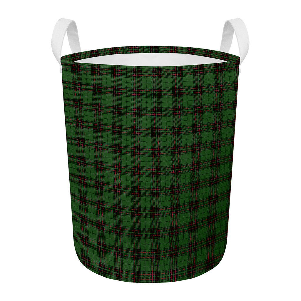 Green Black And Red Tartan Pattern Print Round Laundry Basket